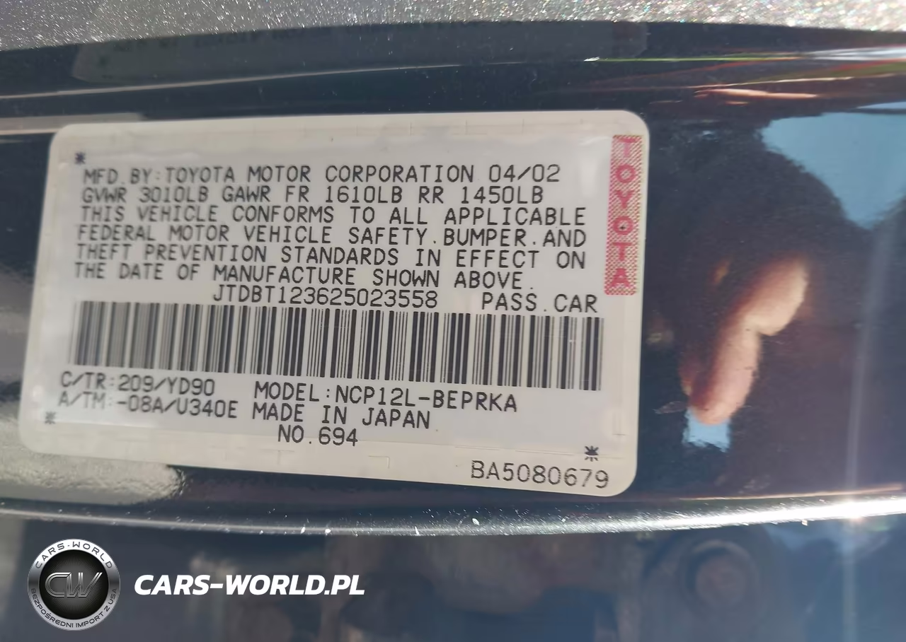 2002 Toyota Echo VIN:JTDBT123625023558 - 9