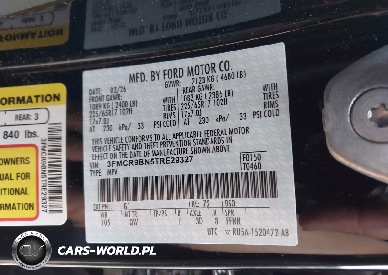 2026 Ford Bronco Sport Big Bend VIN:3FMCR9BN5TRE29327 - 9