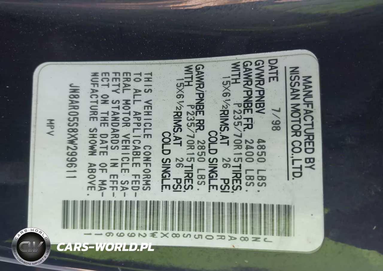 1999 Nissan Pathfinder Le-Se-Xe VIN:JN8AR05S8XW299611 - 9