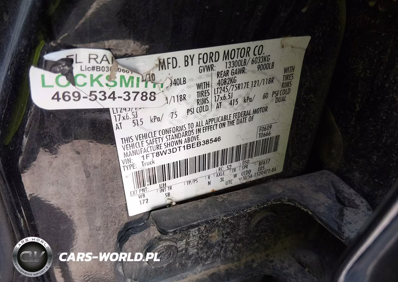 2011 Ford Super Duty F-350 Drw Lariat VIN:1FT8W3DT1BEB38546 - 9