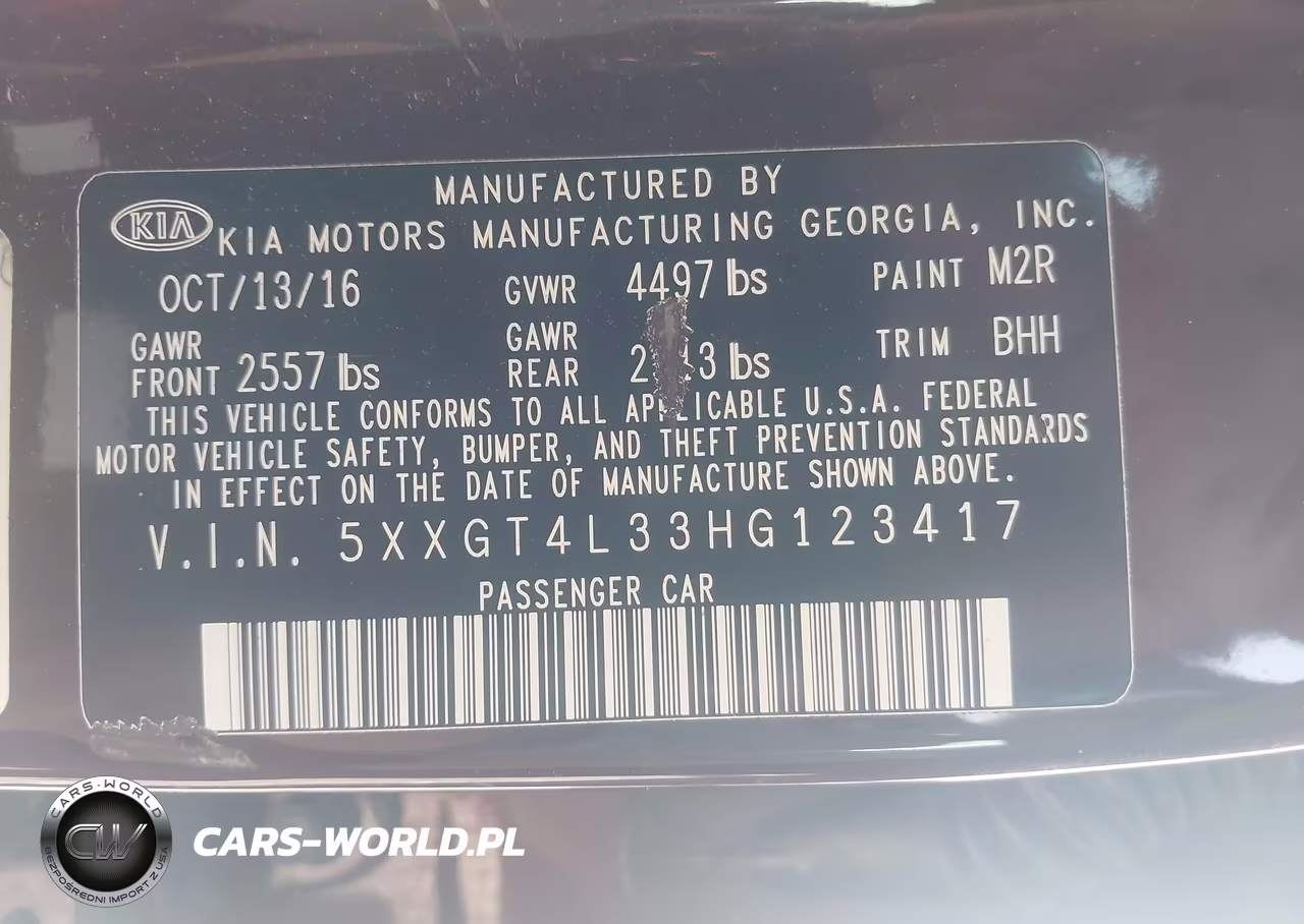 2017 Kia Optima Lx VIN:5XXGT4L33HG123417 - 9