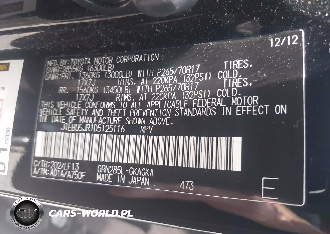 2013 Toyota 4Runner Sr5 VIN:JTEBU5JR1D5125116 - 9