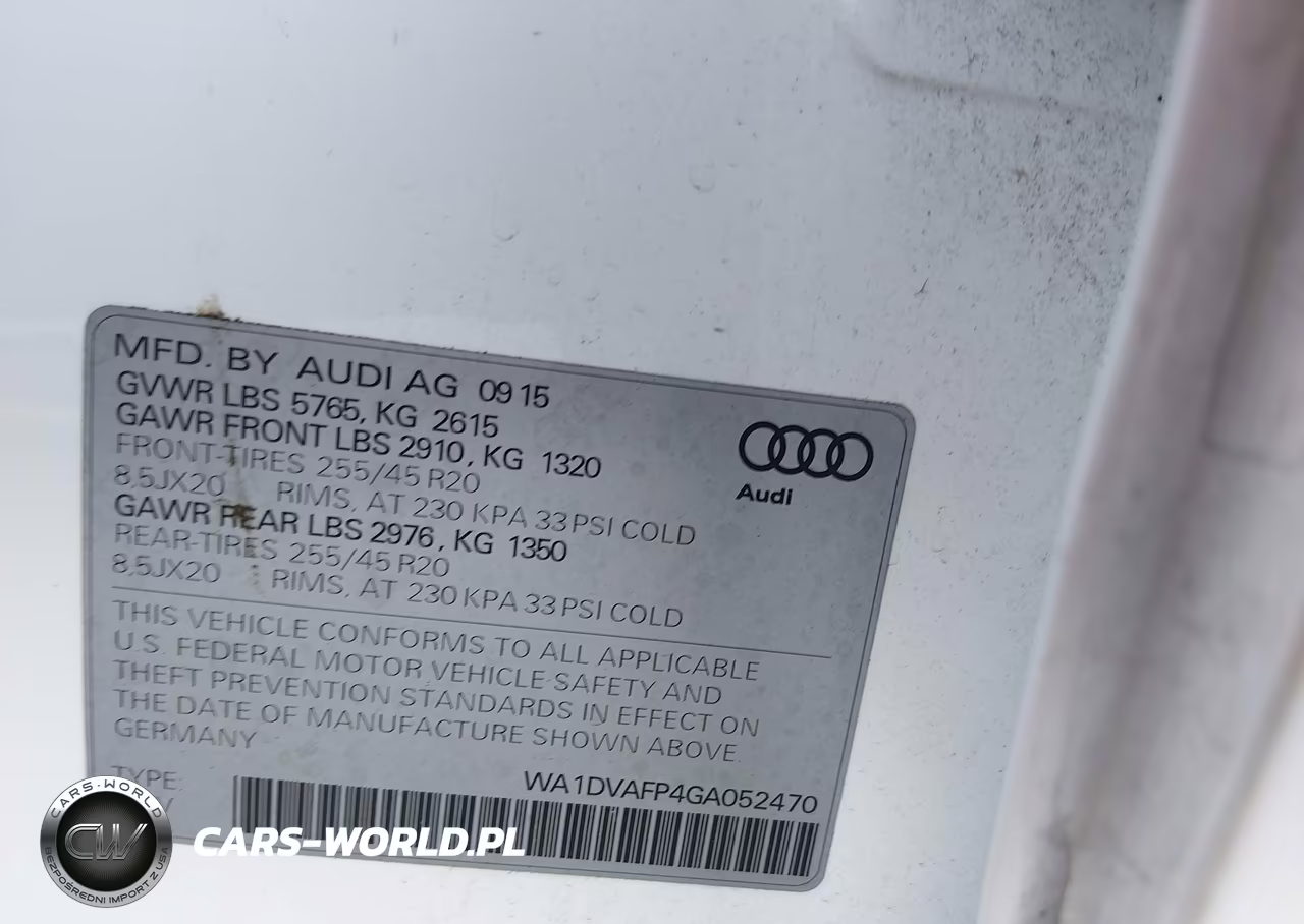 2016 Audi Q5 3.0 Tdi Premium Plus VIN:WA1DVAFP4GA052470 - 9