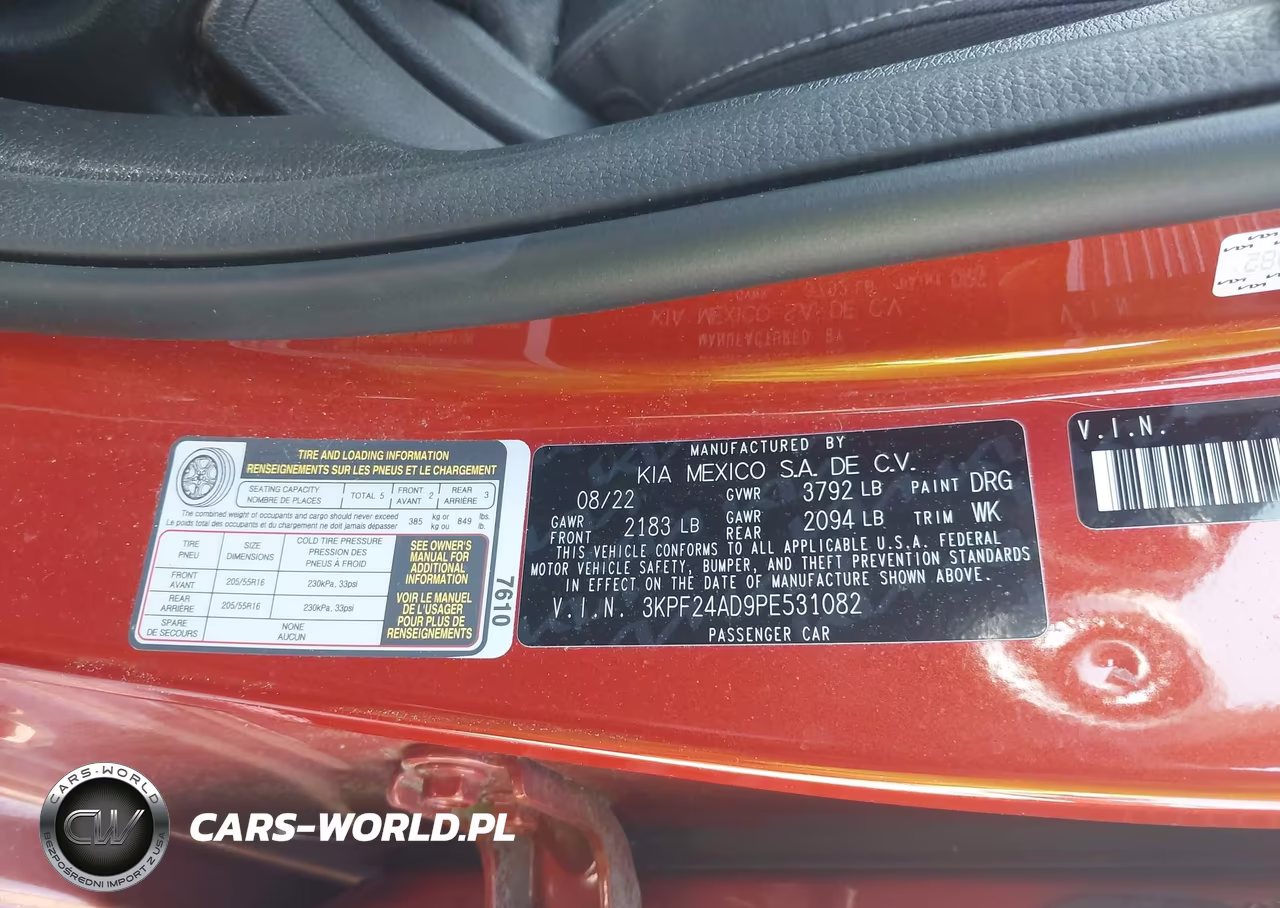 2023 Kia Forte Lxs VIN:3KPF24AD9PE531082 - 9
