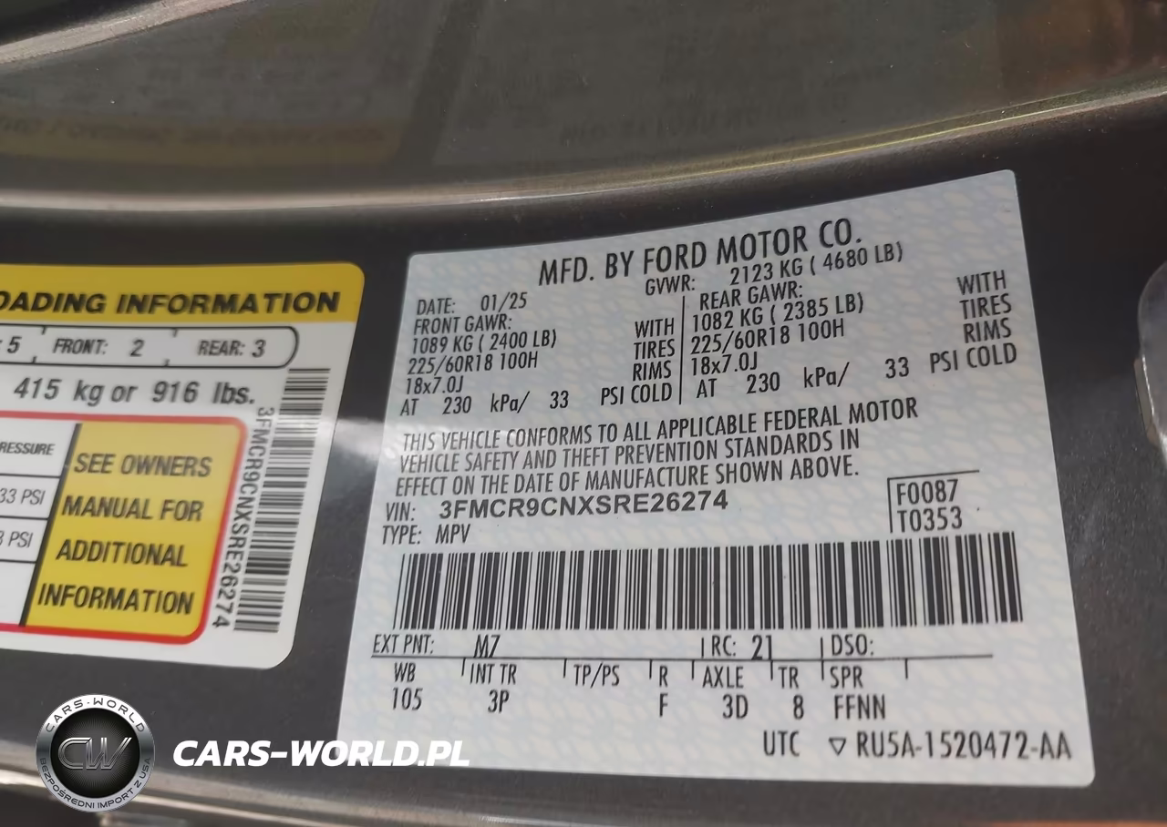 2025 Ford Bronco Sport Outer Banks VIN:3FMCR9CNXSRE26274 - 9