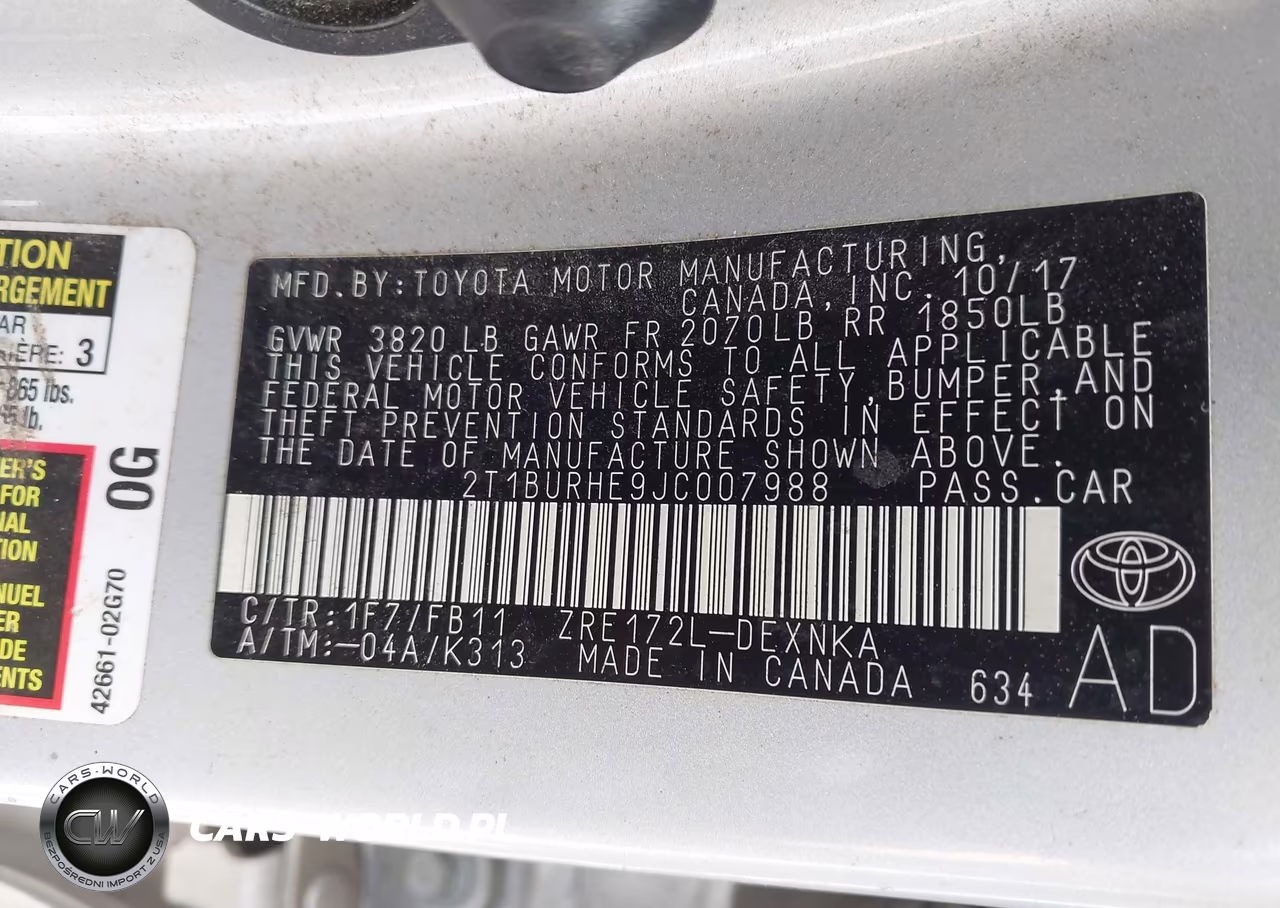 2018 Toyota Corolla Le VIN:2T1BURHE9JC007988 - 9