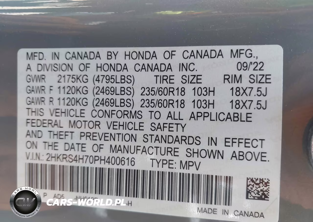 2023 Honda Cr-V Ex-L Awd VIN:2HKRS4H70PH400616 - 9