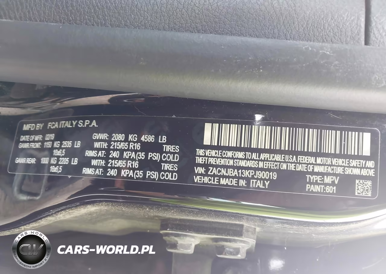 2019 Jeep Renegade Sport 4X4 VIN:ZACNJBA13KPJ90019 - 9