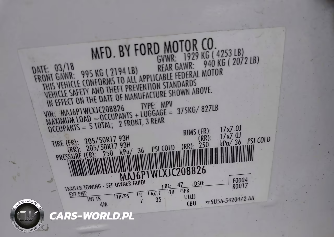 2018 Ford Ecosport Titanium VIN:MAJ6P1WLXJC208826 - 9