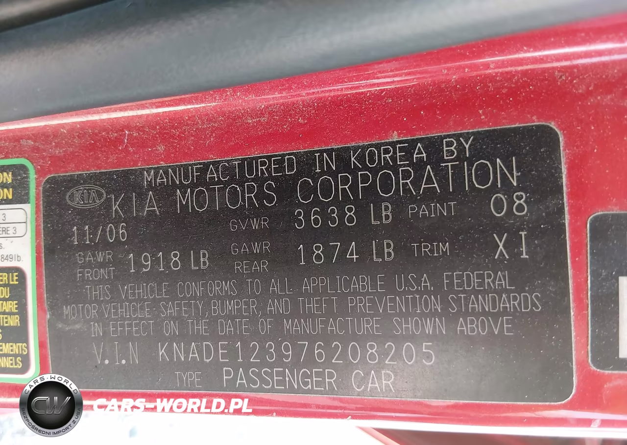 2007 Kia Rio Lx VIN:KNADE123976208205 - 9