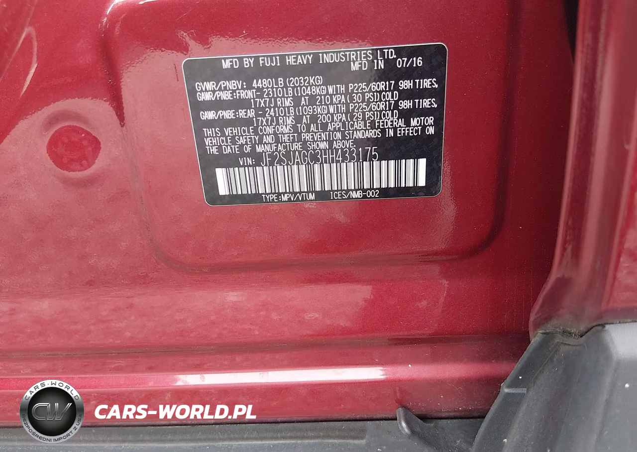 2017 Subaru Forester 2.5I Premium VIN:JF2SJAGC3HH433175 - 9