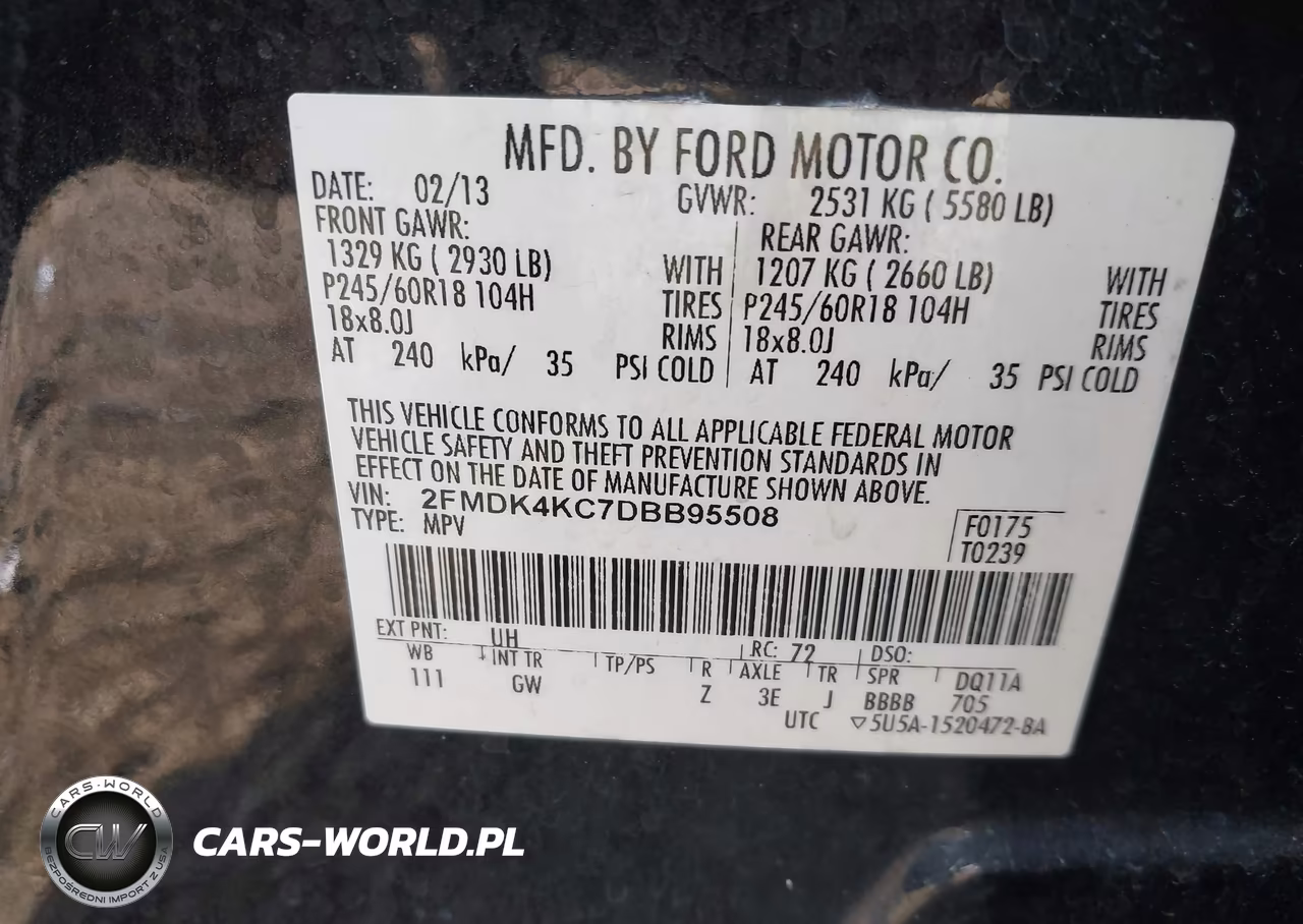 2013 Ford Edge Limited VIN:2FMDK4KC7DBB95508 - 9