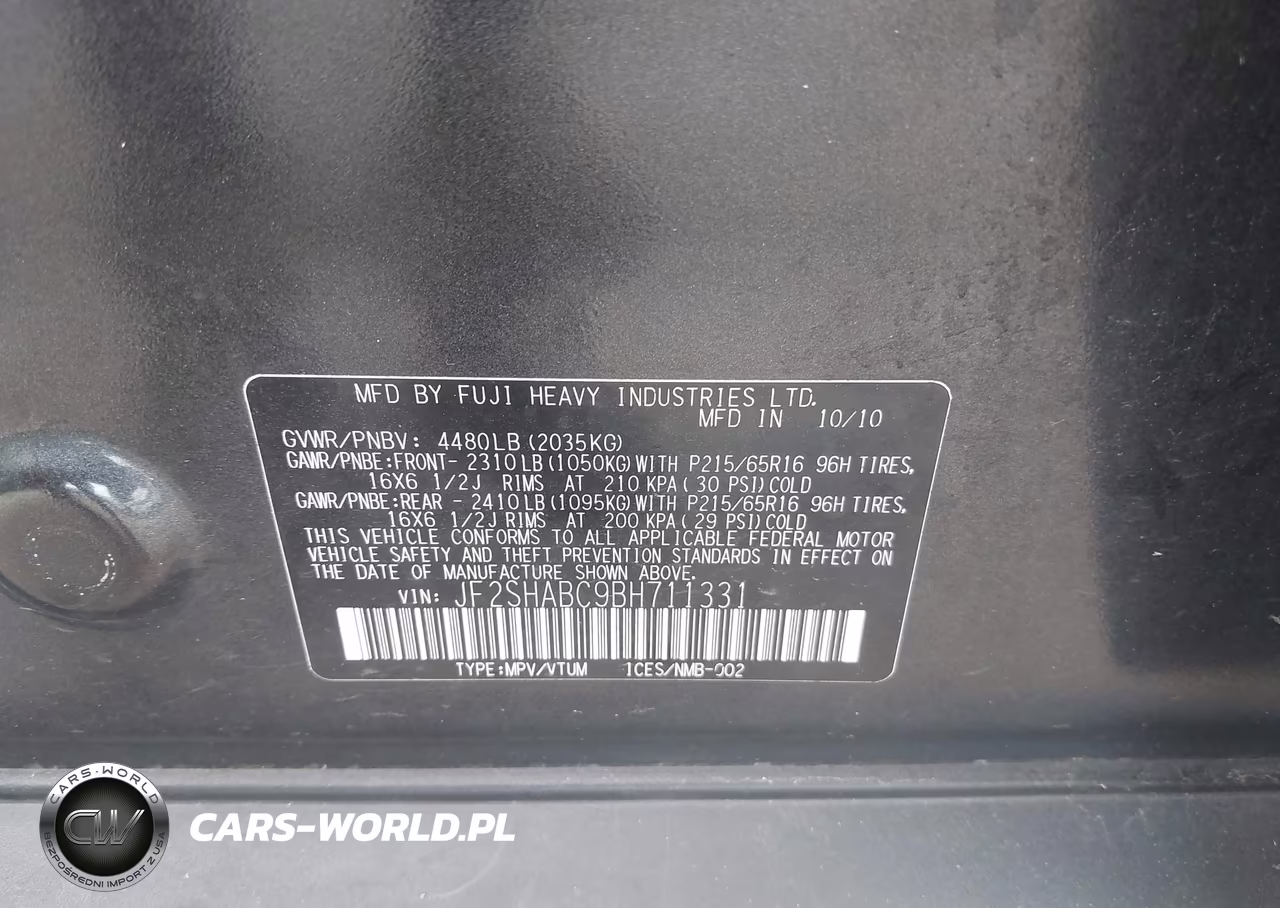 2011 Subaru Forester 2.5X VIN:JF2SHABC9BH711331 - 9