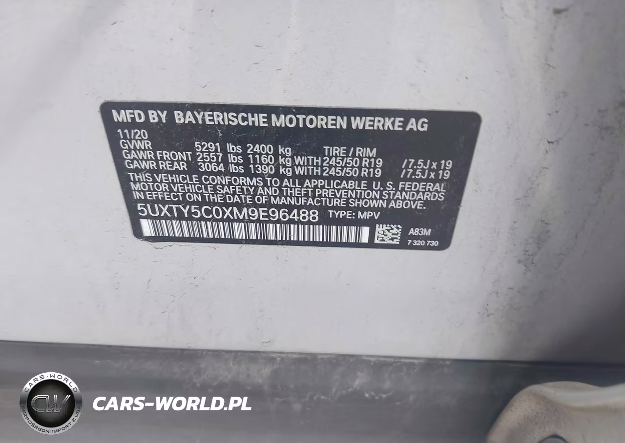 2021 BMW X3 xDrive30I VIN:5UXTY5C0XM9E96488 - 9