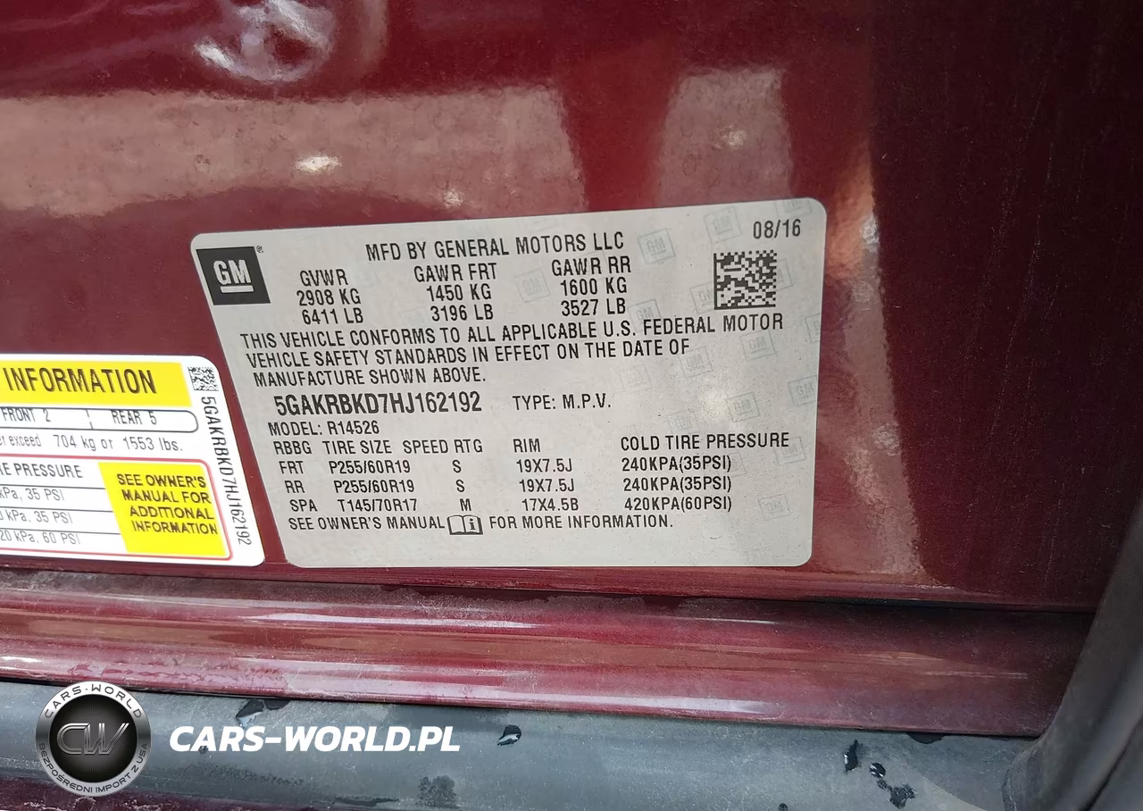 2017 Buick Enclave Leather VIN:5GAKRBKD7HJ162192 - 9