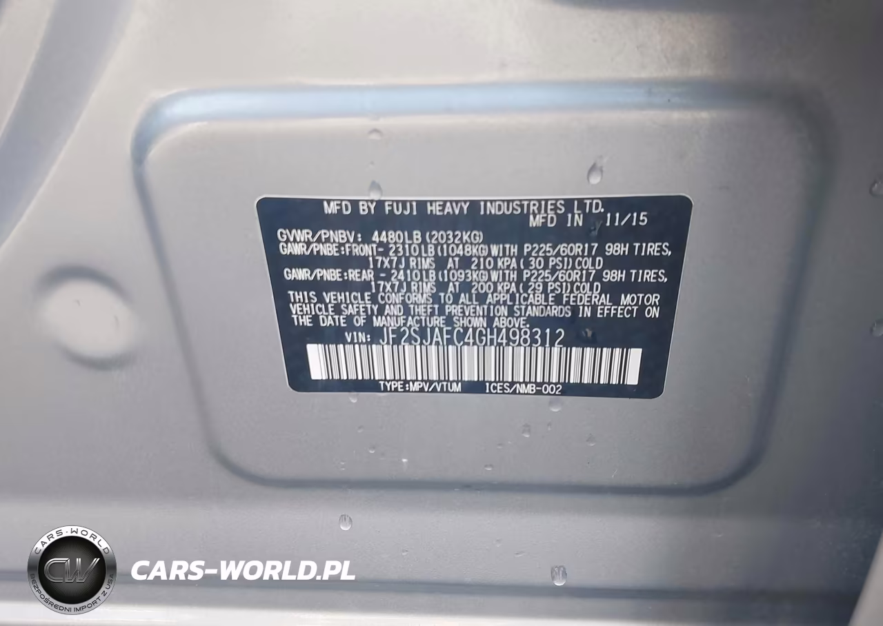 2016 Subaru Forester 2.5I Premium VIN:JF2SJAFC4GH498312 - 9