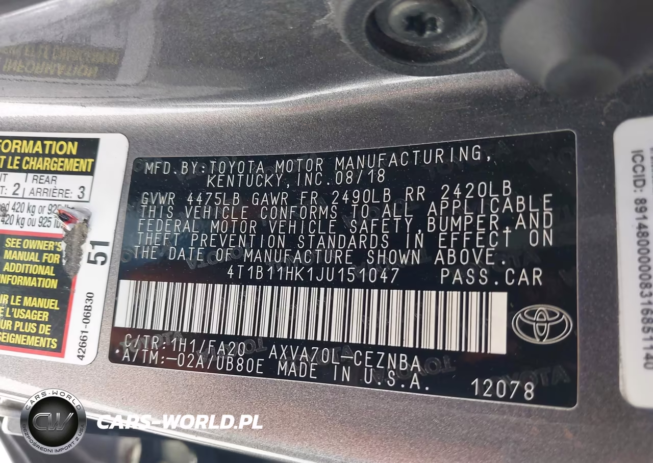 2018 Toyota Camry Le VIN:4T1B11HK1JU151047 - 9