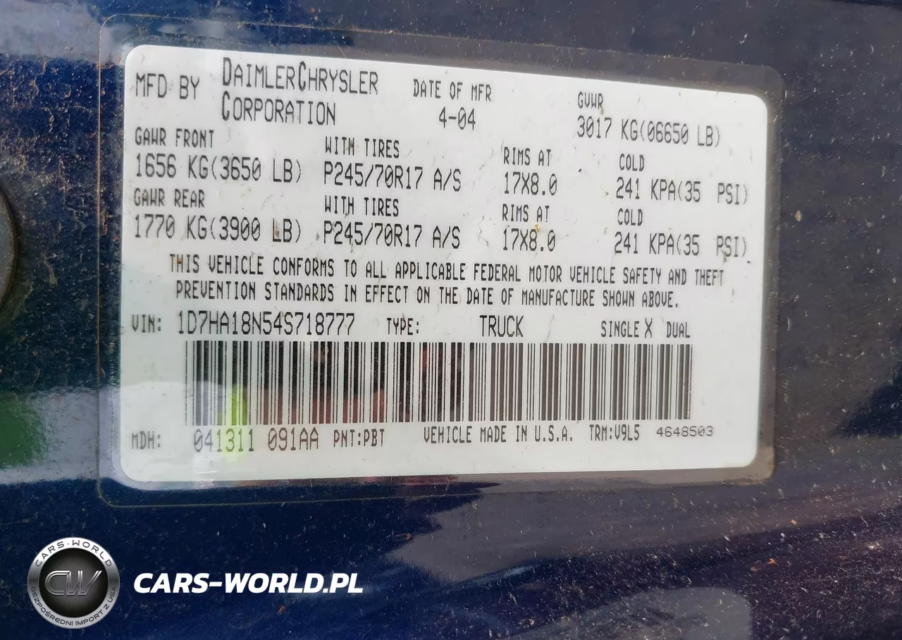 2004 Dodge Ram 1500 Slt-Laramie VIN:1D7HA18N54S718777 - 9