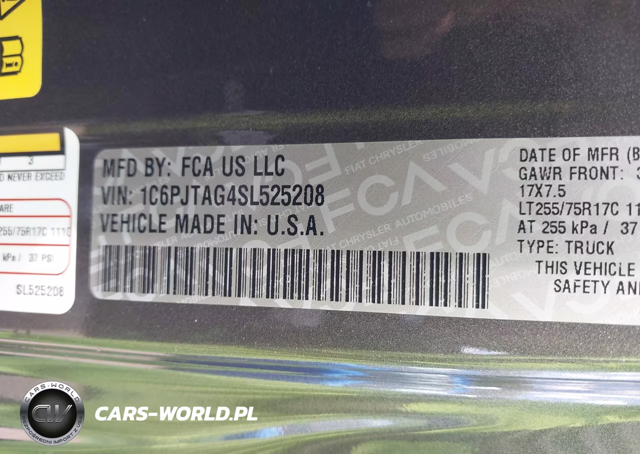 2025 Jeep Gladiator Willys VIN:1C6PJTAG4SL525208 - 9