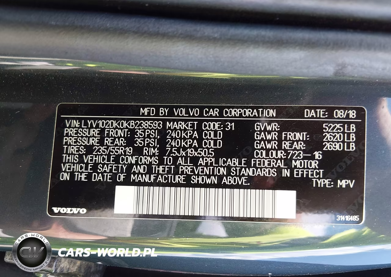 2019 Volvo Xc60 T5 Momentum VIN:LYV102DK0KB238593 - 9