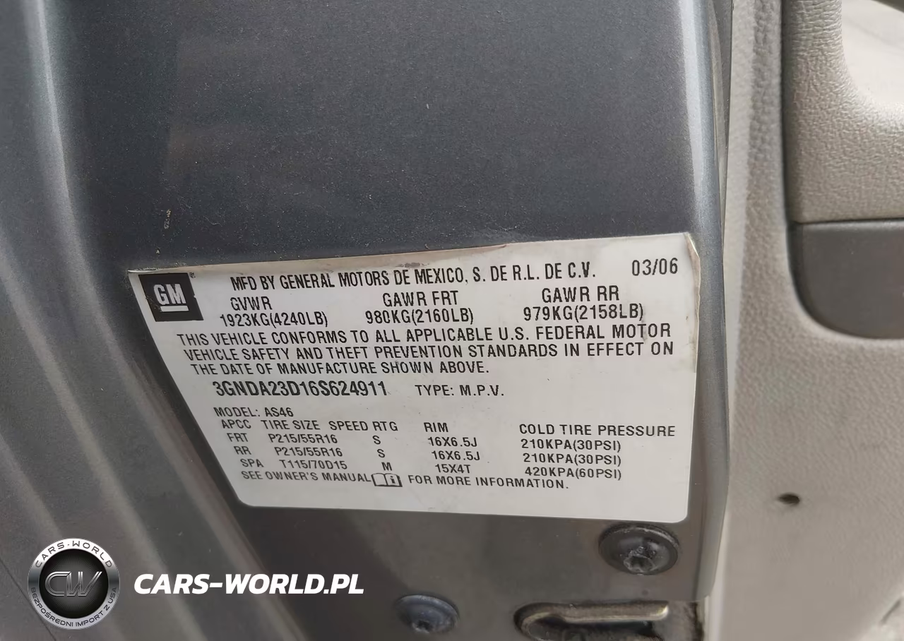 2006 Chevrolet Hhr Lt VIN:3GNDA23D16S624911 - 9
