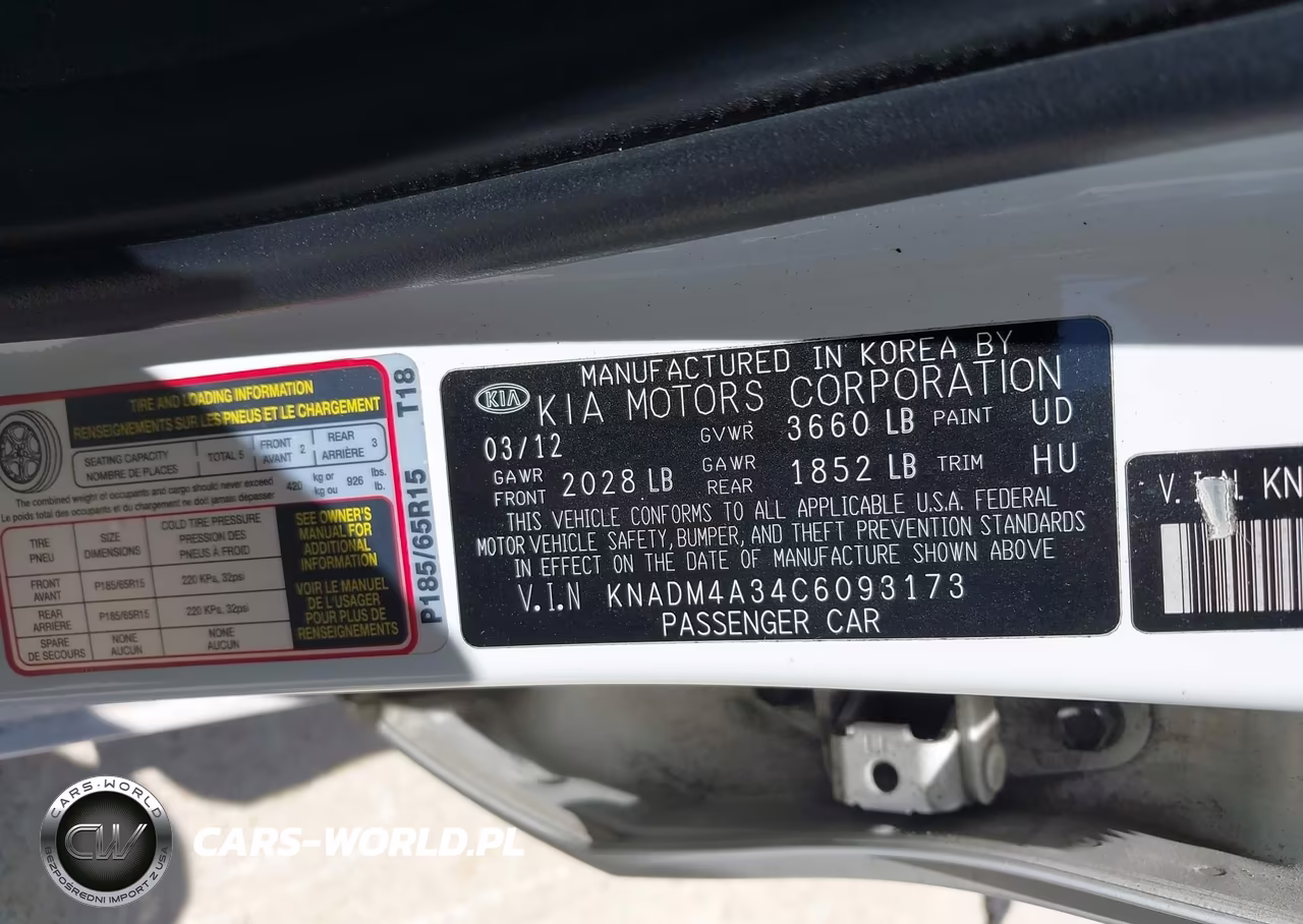 2012 Kia Rio Lx VIN:KNADM4A34C6093173 - 9