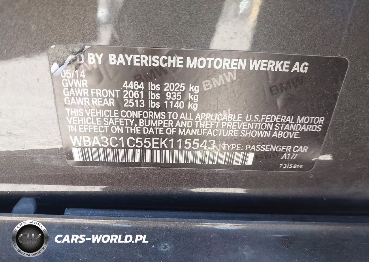 2014 BMW 328I VIN:WBA3C1C55EK115543 - 9