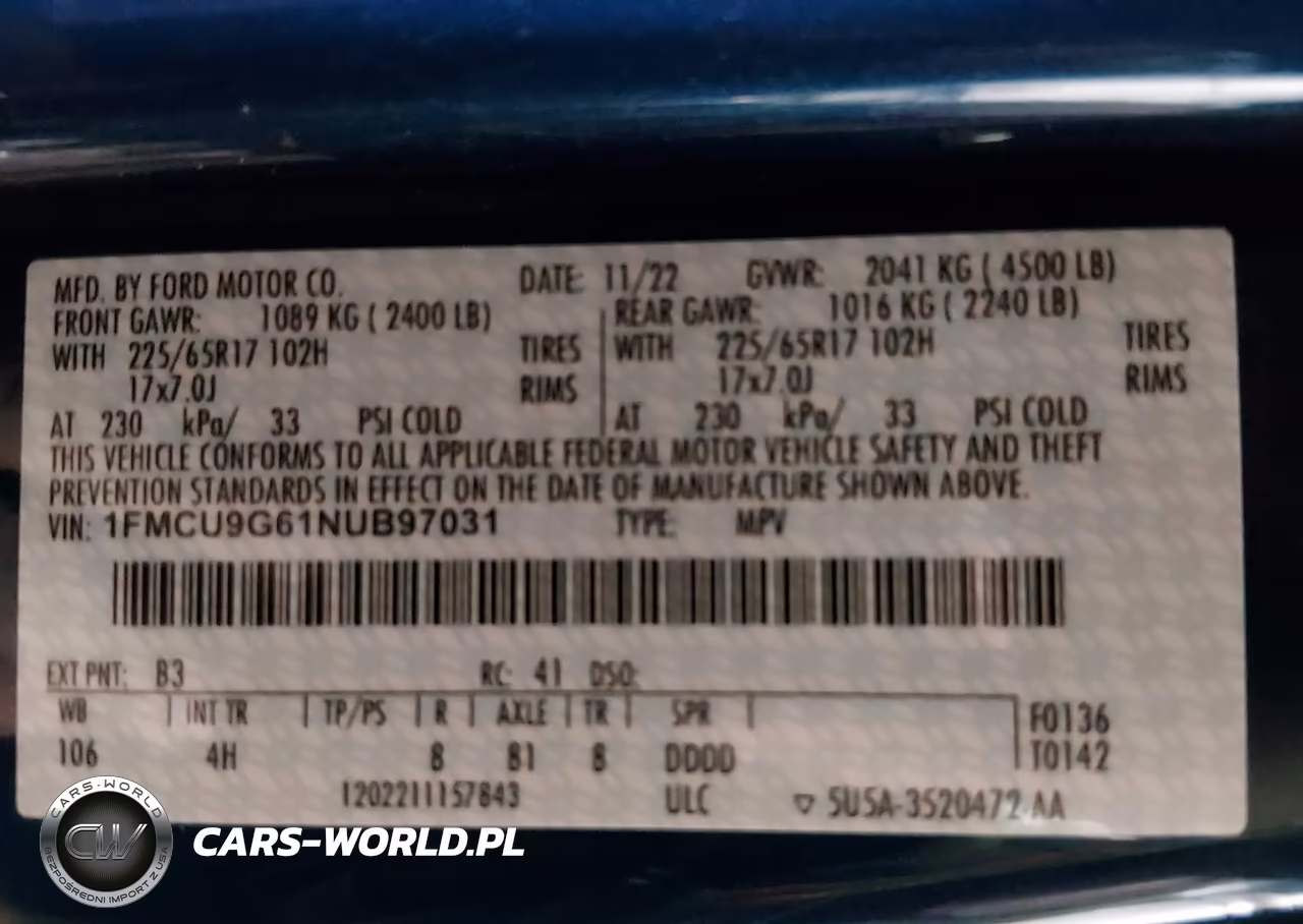 2022 Ford Escape Se VIN:1FMCU9G61NUB97031 - 9