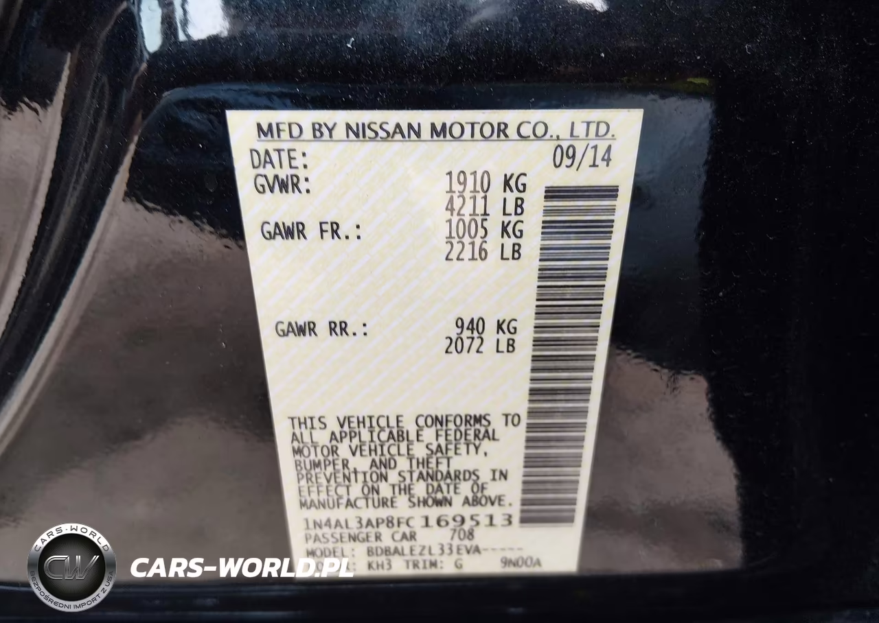 2015 Nissan Altima 2.5 S VIN:1N4AL3AP8FC169513 - 9
