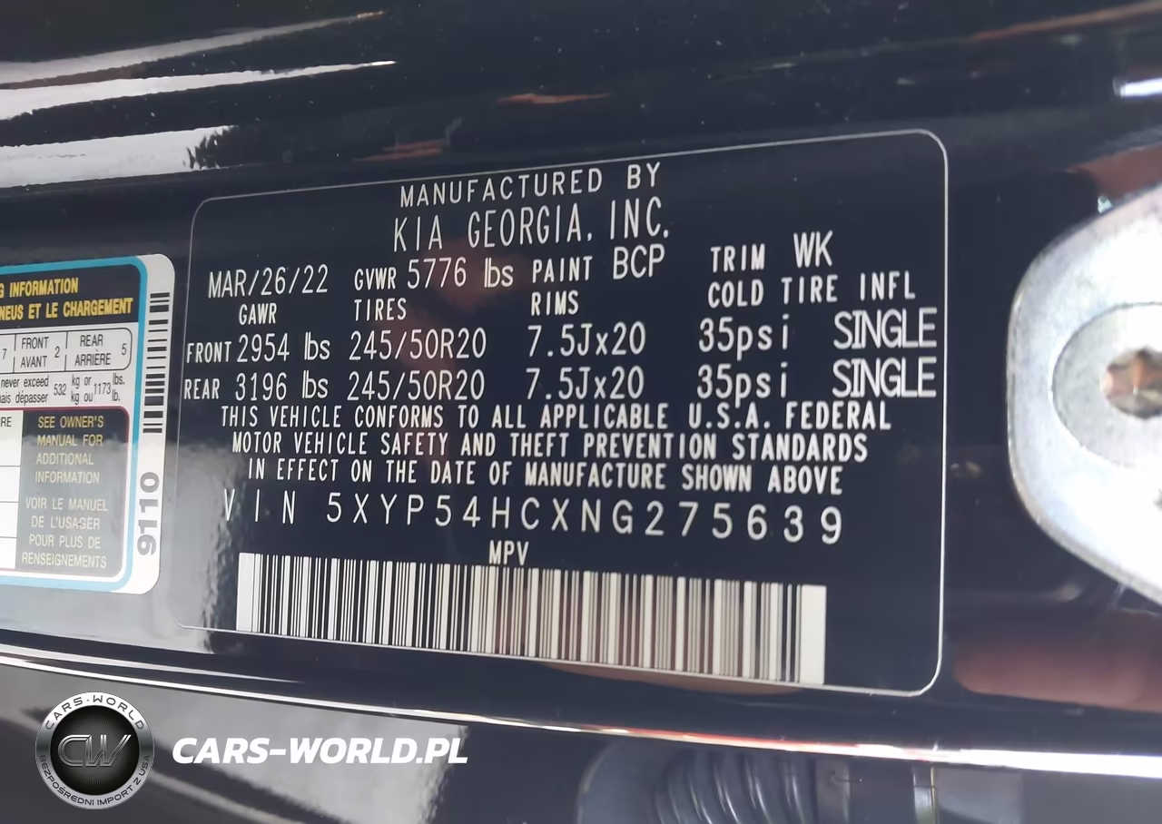 2022 Kia Telluride Sx VIN:5XYP54HCXNG275639 - 9