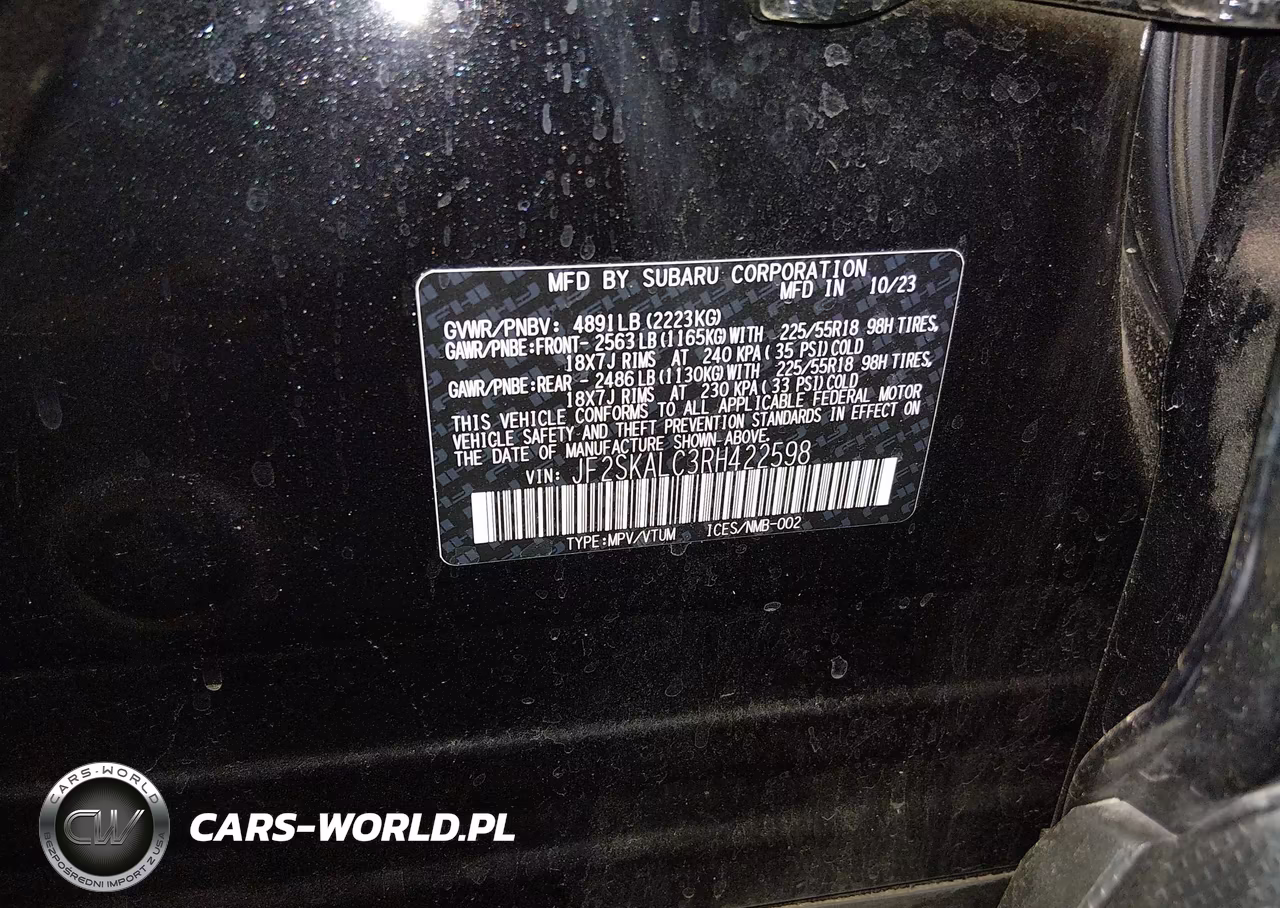 2024 Subaru Forester Limited VIN:JF2SKALC3RH422598 - 9