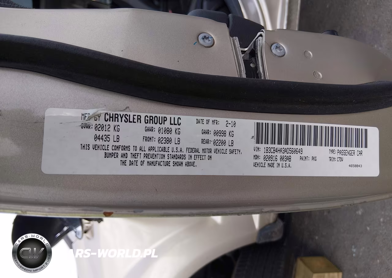 2010 Dodge Caliber Sxt VIN:1B3CB4HA3AD560649 - 9