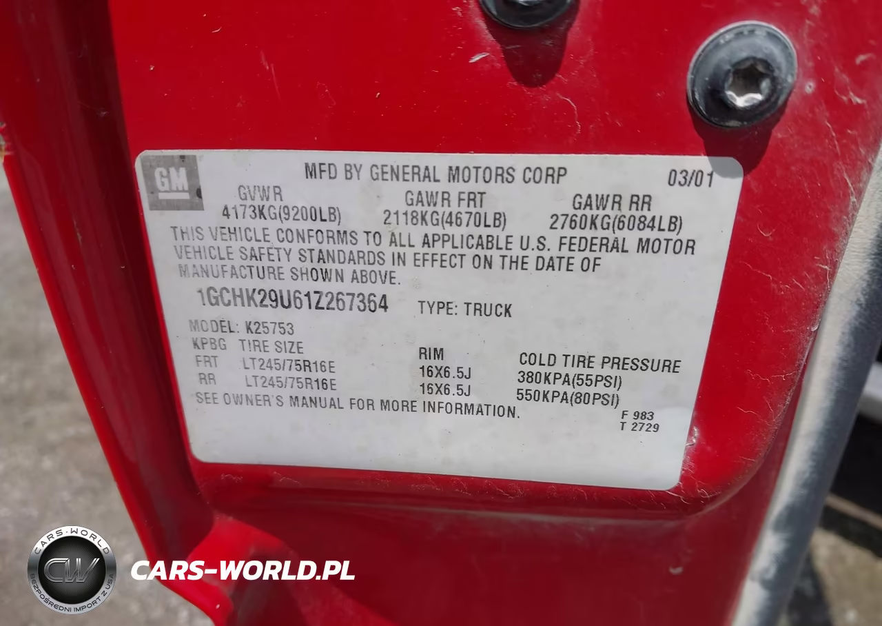 2001 Chevrolet Silverado 2500Hd Lt VIN:1GCHK29U61Z267364 - 9