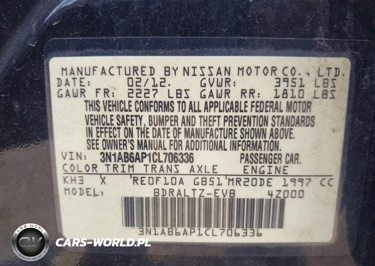 2012 Nissan Sentra 2.0 Sr VIN:3N1AB6AP1CL706336 - 9