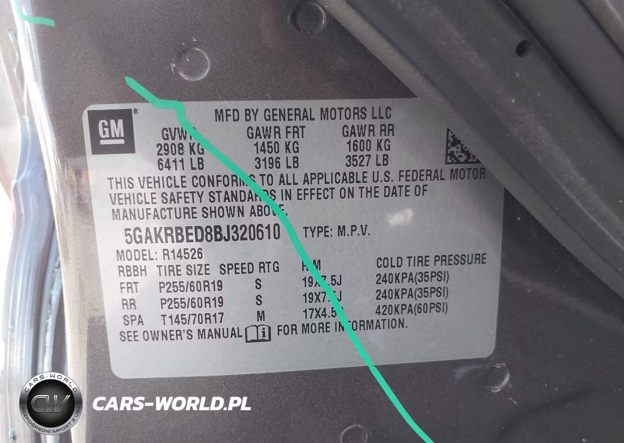 2011 Buick Enclave 1Xl VIN:5GAKRBED8BJ320610 - 9