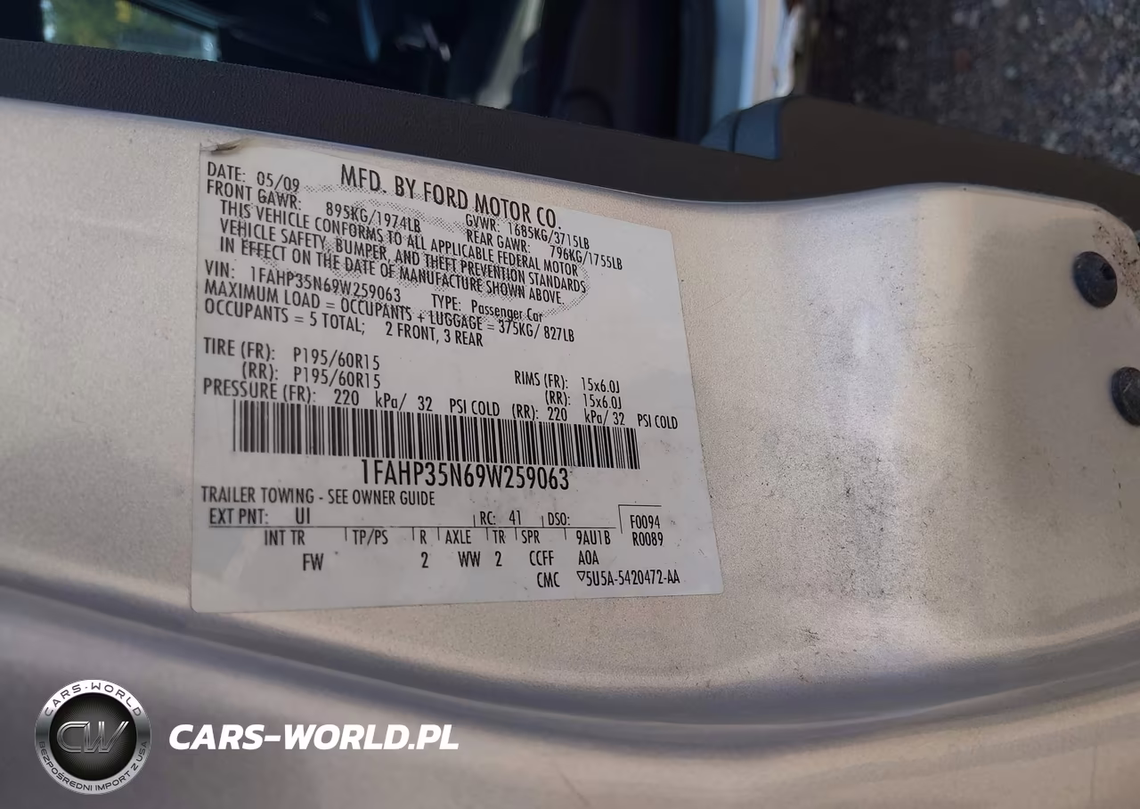 2009 Ford Focus Se VIN:1FAHP35N69W259063 - 9