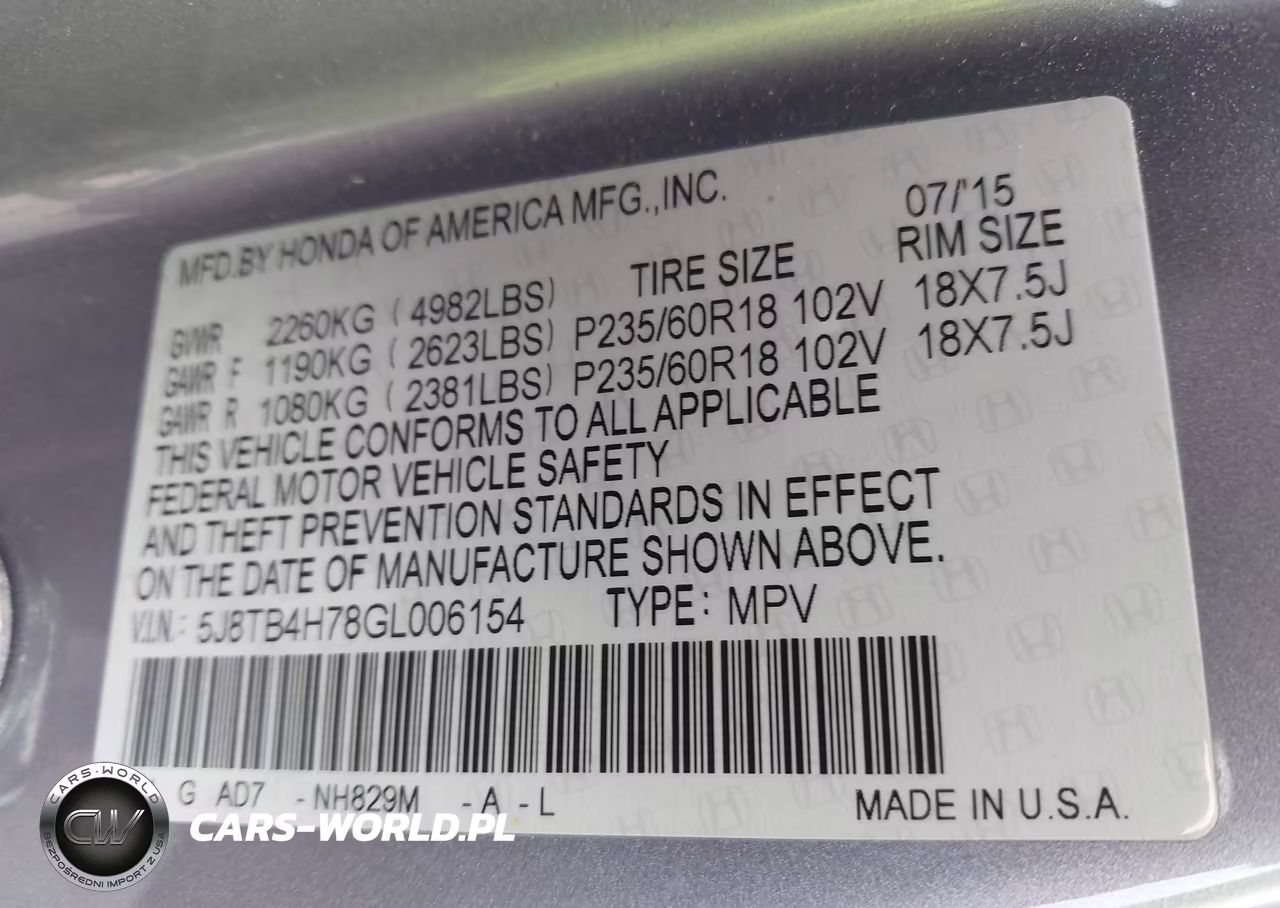 2016 Acura Rdx Advance Package VIN:5J8TB4H78GL006154 - 9