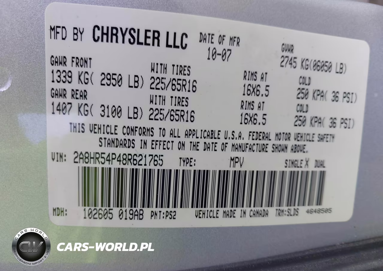 2008 Chrysler Town & Country Touring VIN:2A8HR54P48R621765 - 9