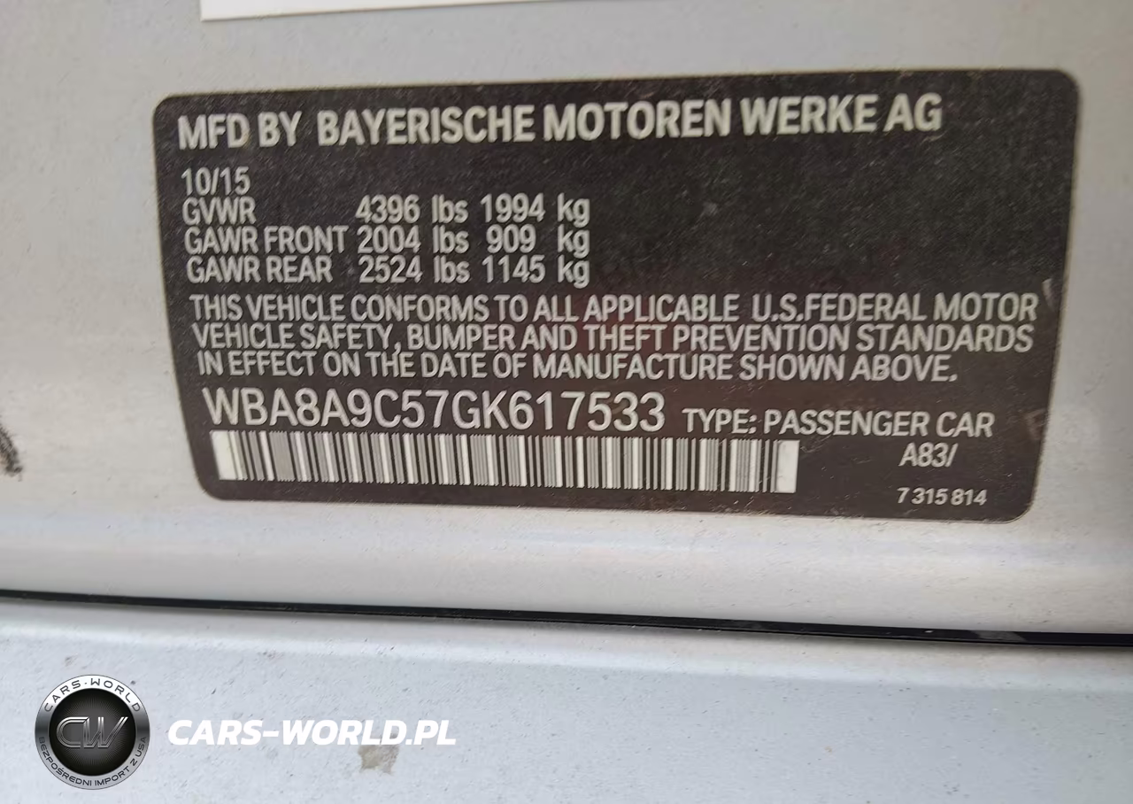2016 BMW 320I VIN:WBA8A9C57GK617533 - 9