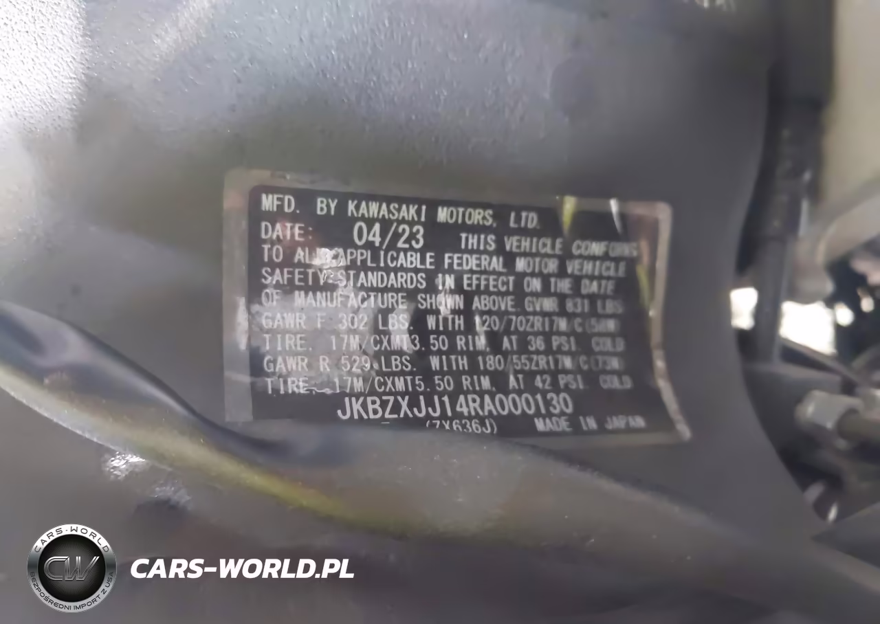 2024 Kawasaki Zx636 K VIN:JKBZXJJ14RA000130 - 10