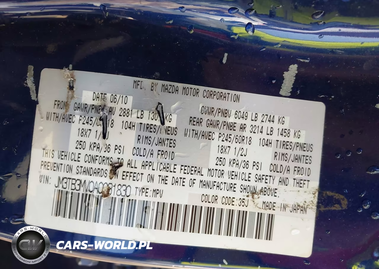 2010 Mazda Cx-9 Touring VIN:JM3TB3MV0A0231830 - 9