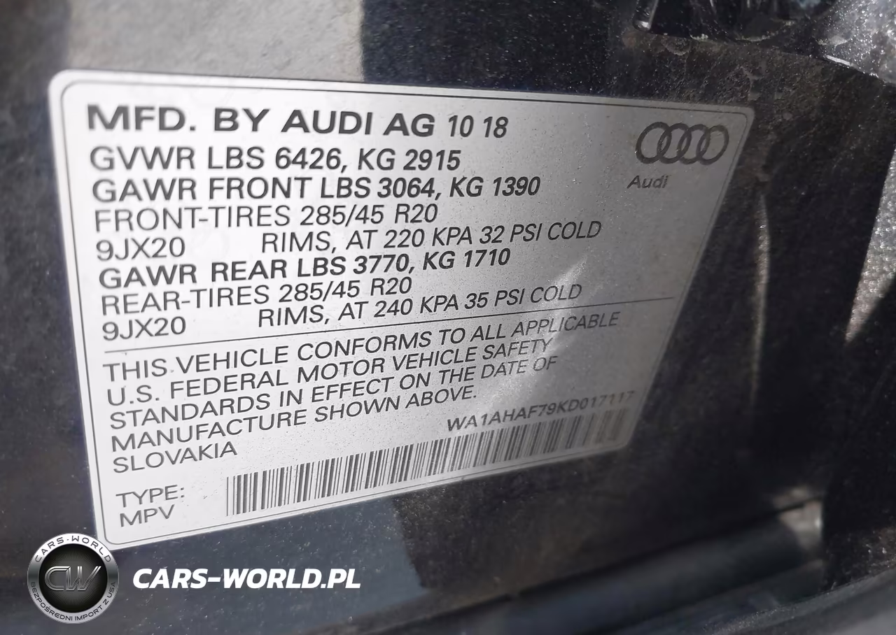 2019 Audi Q7 45 Premium-45 Se Premium VIN:WA1AHAF79KD017117 - 9