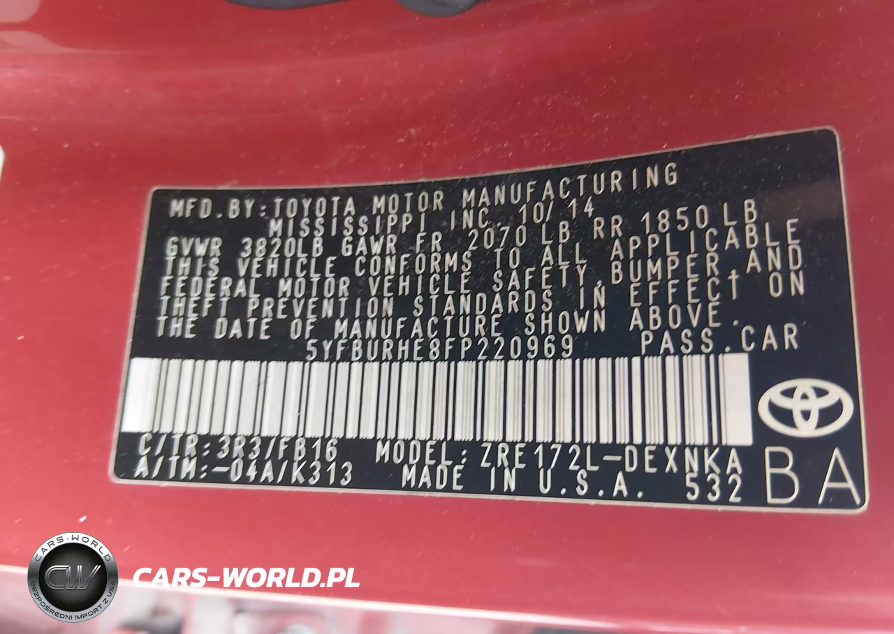 2015 Toyota Corolla Le VIN:5YFBURHE8FP220969 - 9
