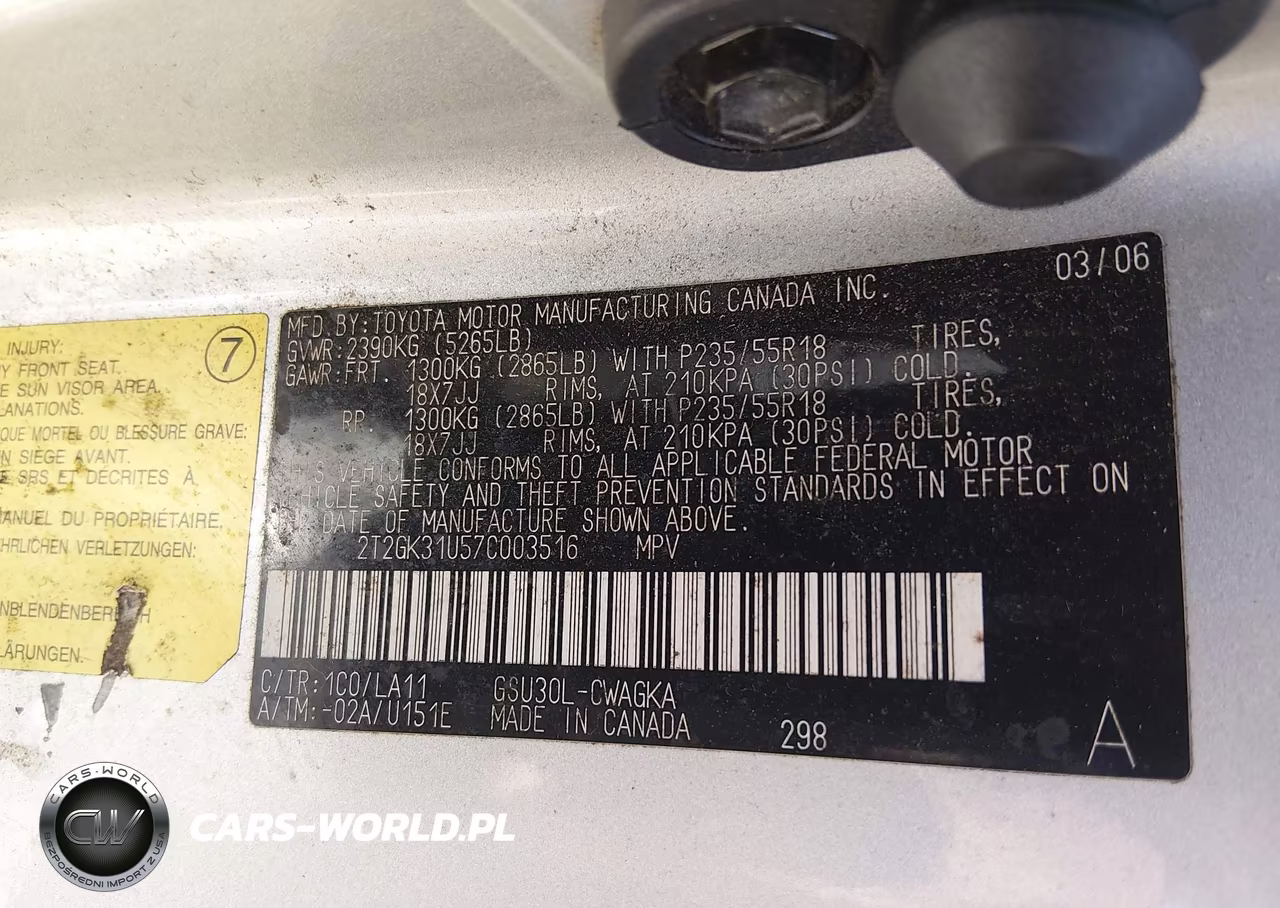 2007 Lexus Rx 350 VIN:2T2GK31U57C003516 - 9