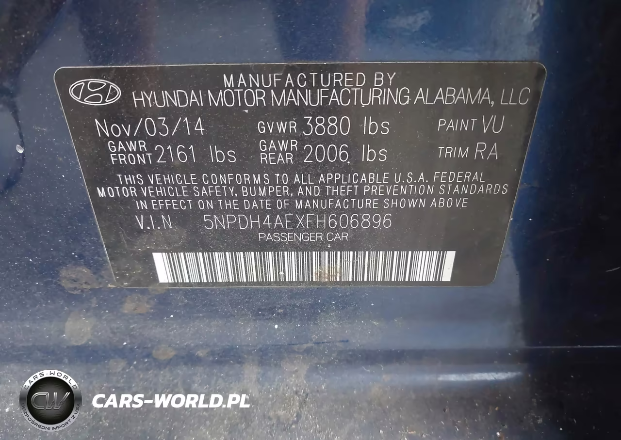 2015 Hyundai Elantra Se VIN:5NPDH4AEXFH606896 - 9