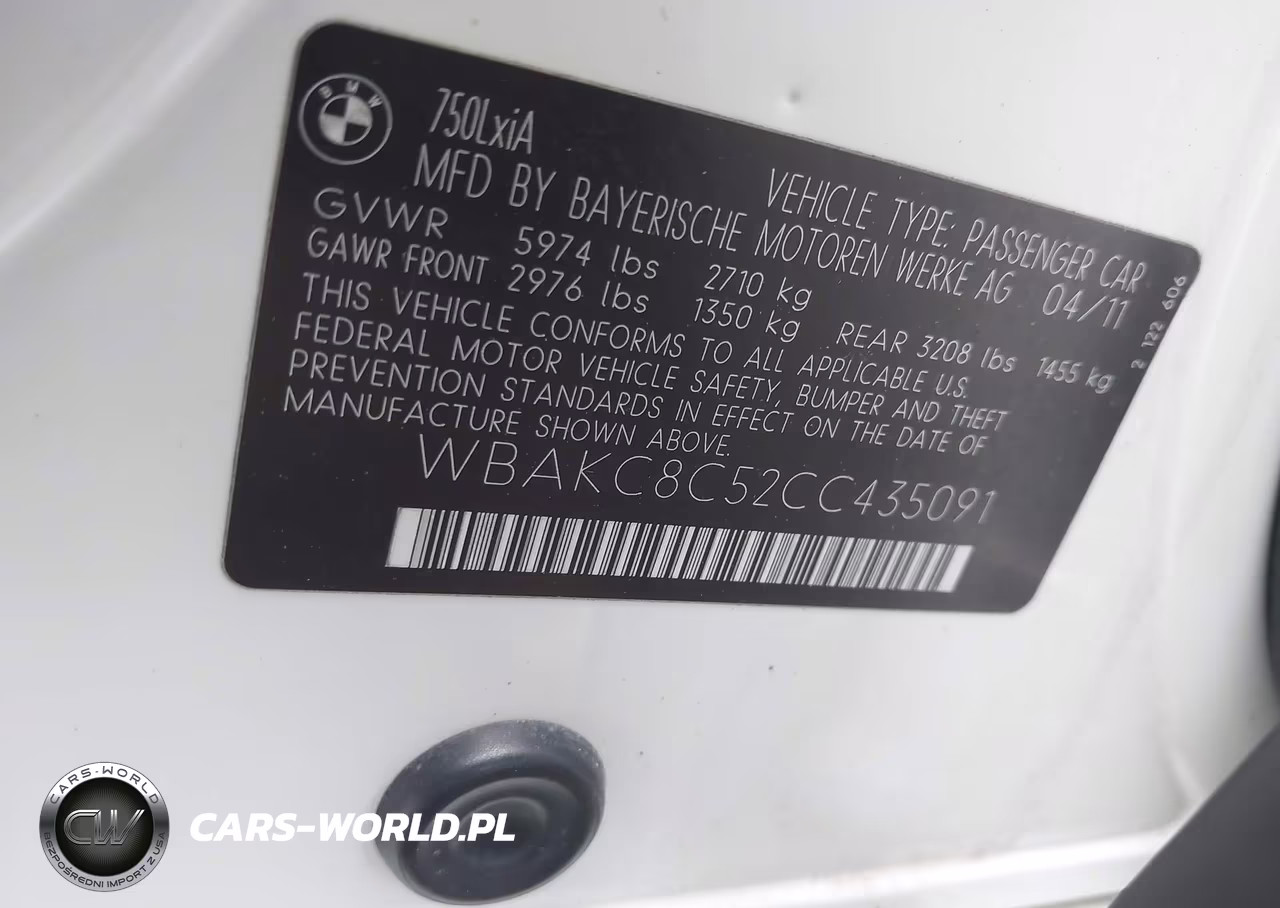 2012 BMW 750Li xDrive VIN:WBAKC8C52CC435091 - 9