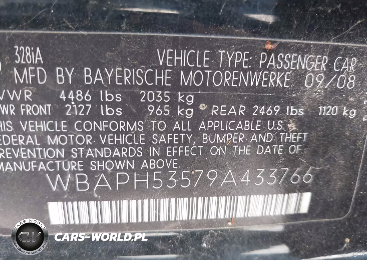 2009 BMW 328I VIN:WBAPH53579A433766 - 9