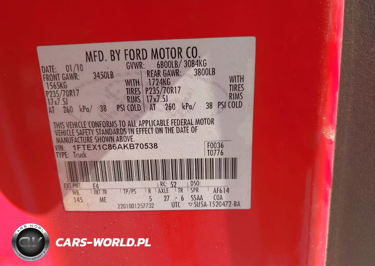 2010 Ford F150 Super Cab VIN:1FTEX1C86AKB70538 - 9