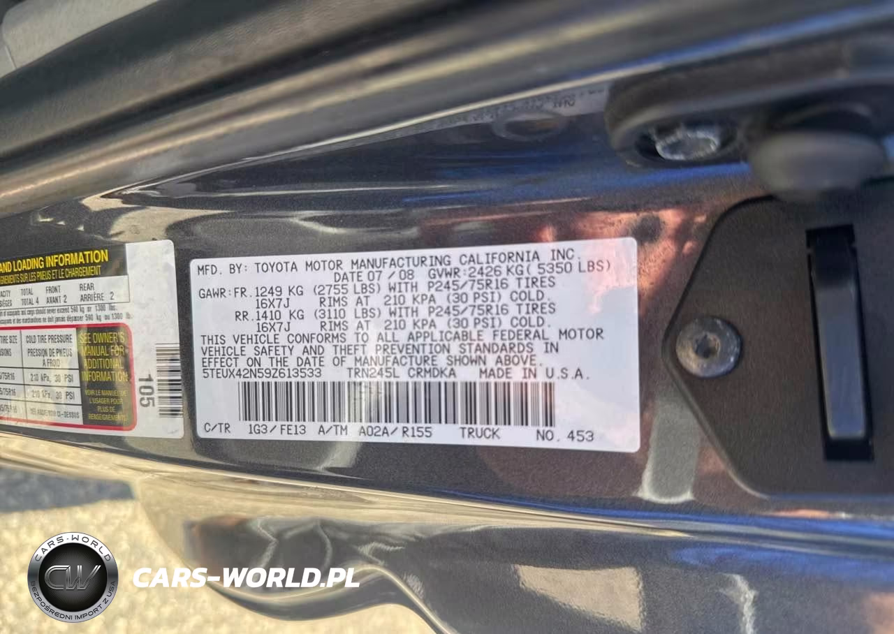 2009 Toyota Tacoma VIN:5TEUX42N59Z613533 - 9