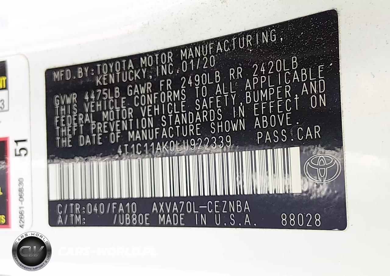 2020 Toyota Camry Le VIN:4T1C11AK0LU922339 - 9